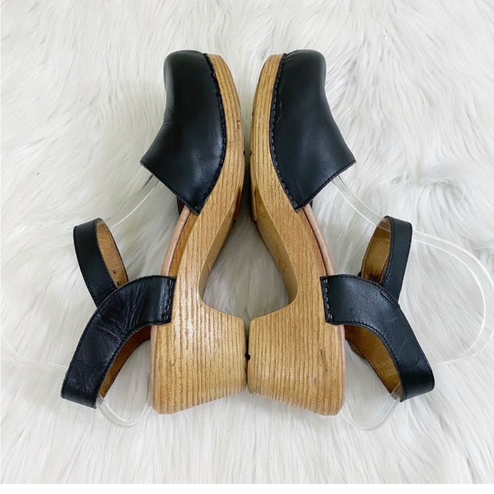 Dansko Black Genuine Leather Closed Toe Sandals Women's EU Size 39 Made in Italy